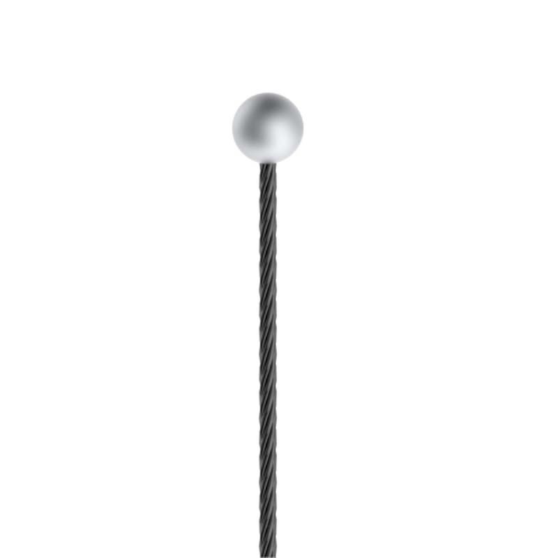Drahtseil - Schwarz, 1,0mm mit Kugelnippel 4,0mm / Länge 1000mm Drahtseil - Schwarz, 1,0mm mit Kugelnippel 4,0mm / Länge 1000mm
