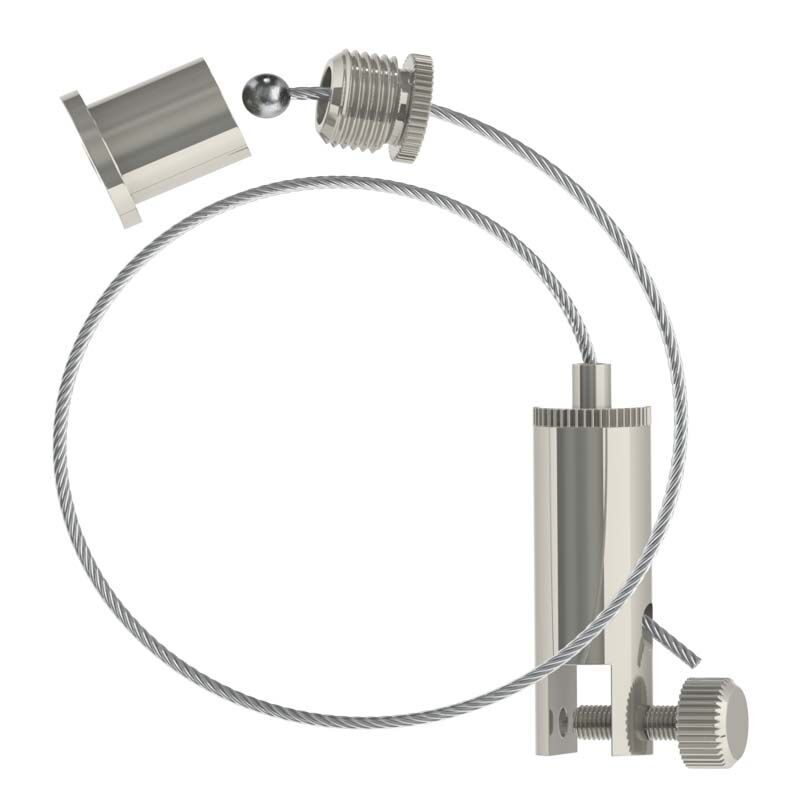 Abhängeset mit Display-Gripper, Drahtseil 1,5mm / Länge 3000mm Abhängeset mit Display-Gripper, Drahtseil 1,5mm / Länge 3000mm