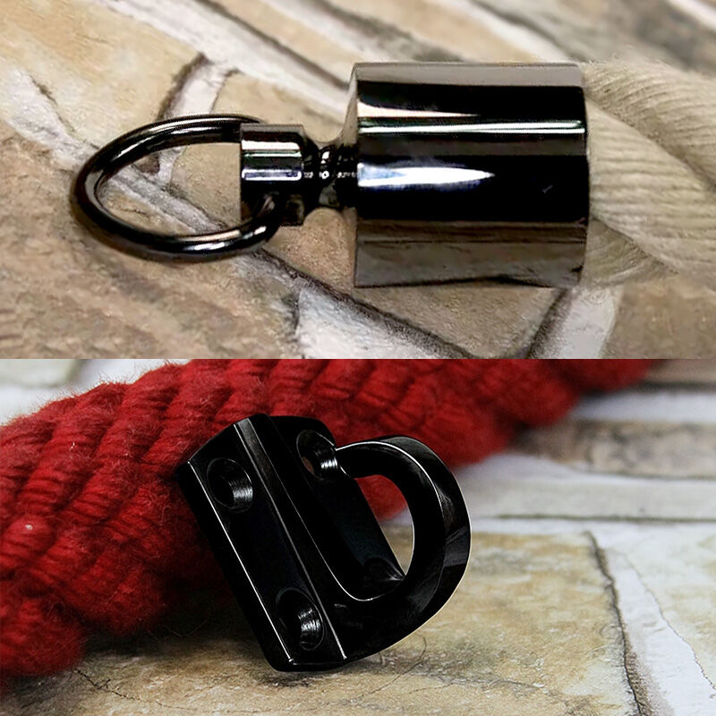 Endkappe mit Haken, Karabiner oder Ring - Schwarz verchromt Endkappe mit Haken, Karabiner oder Ring - Schwarz verchromt