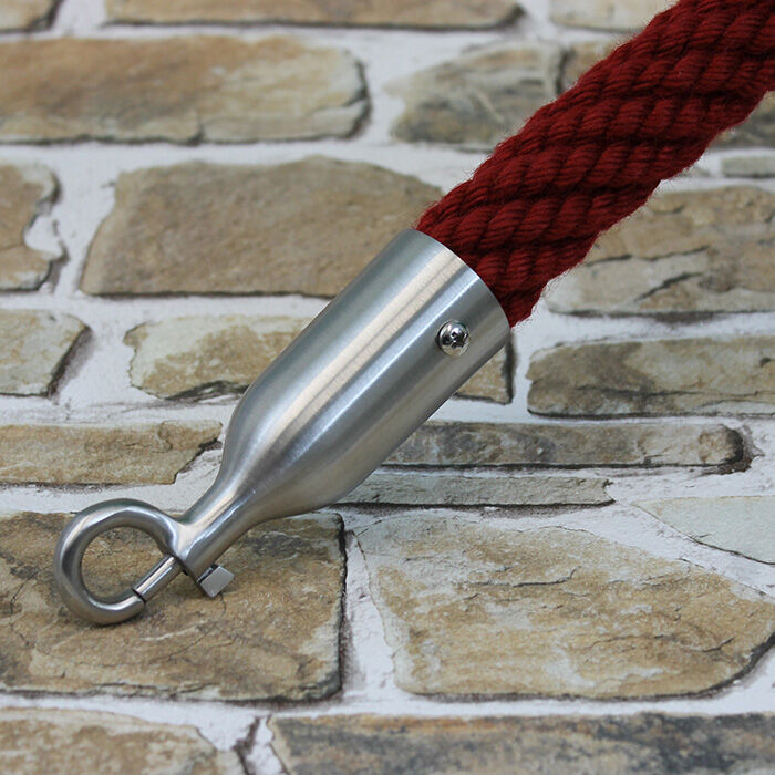 EndkappemitKarabiner Endkappe mit Haken, Karabiner oder Ring - Edelstahl matt