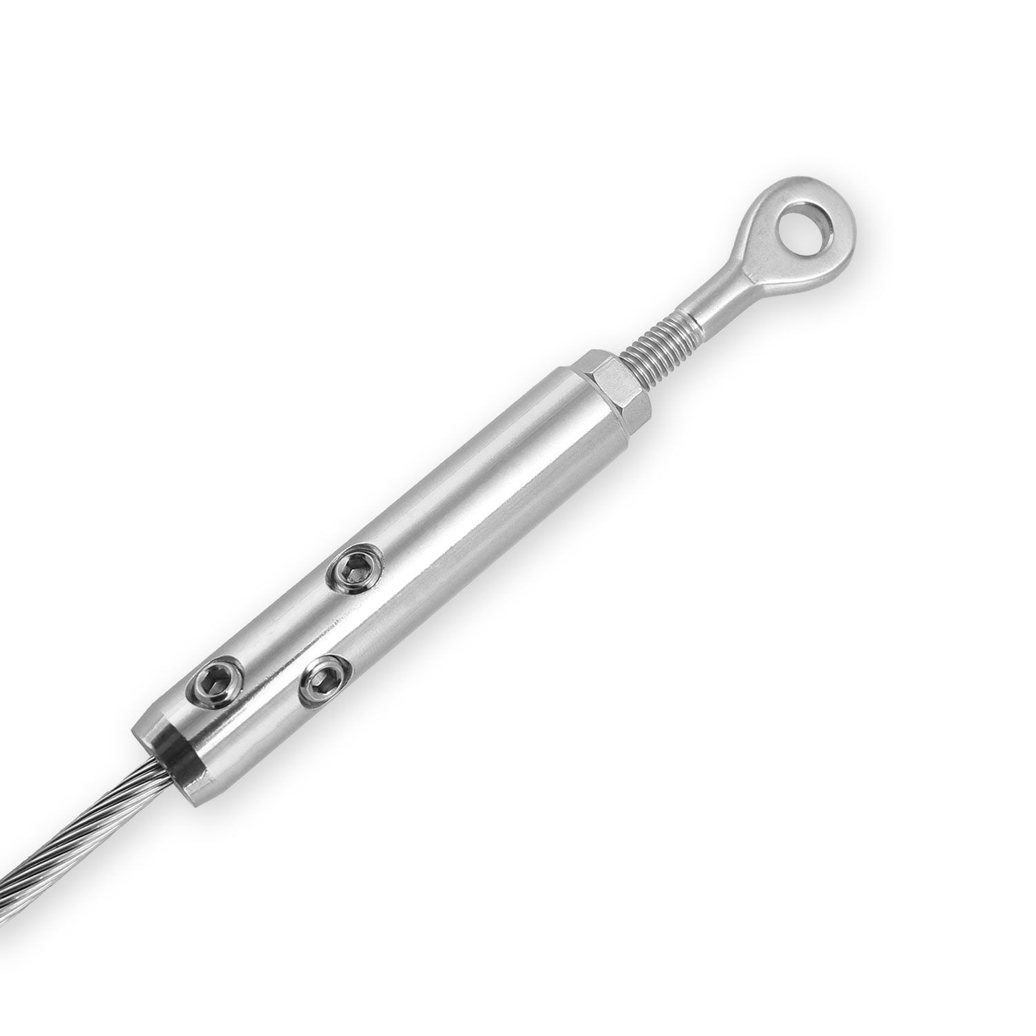 DIY Selbstmontage Seilspanner für 3mm Drahtseil mit Augende M6 / Rechts DIY Selbstmontage Seilspanner für 3mm Drahtseil mit Augende M6 / Rechts