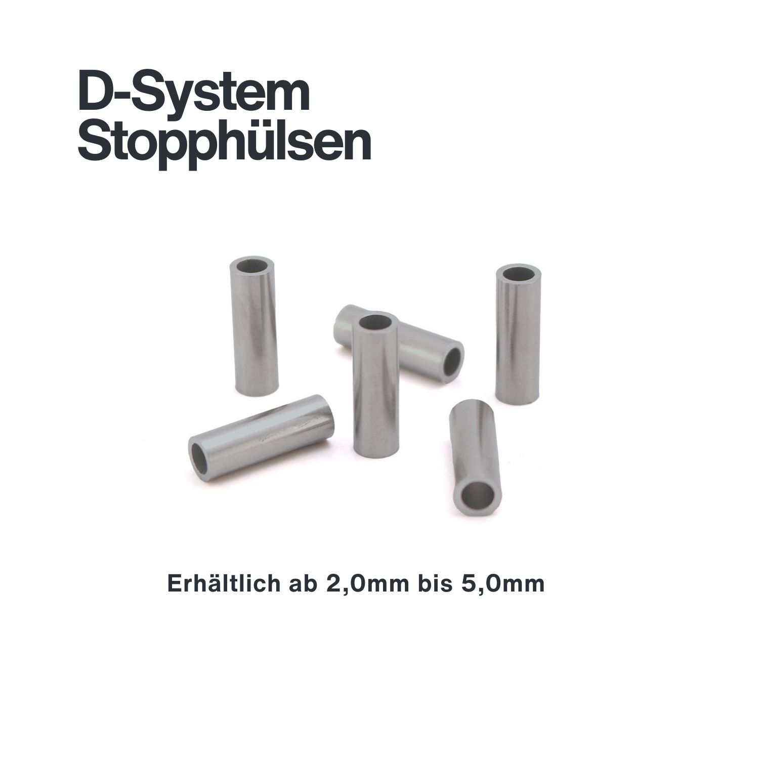 D-Stop Ferrules / Round Compression Clamps CuNi for 2.0 - 5mm Wire Rope D-Stop Ferrules / Round Compression Clamps CuNi for 2.0 - 5mm Wire Rope