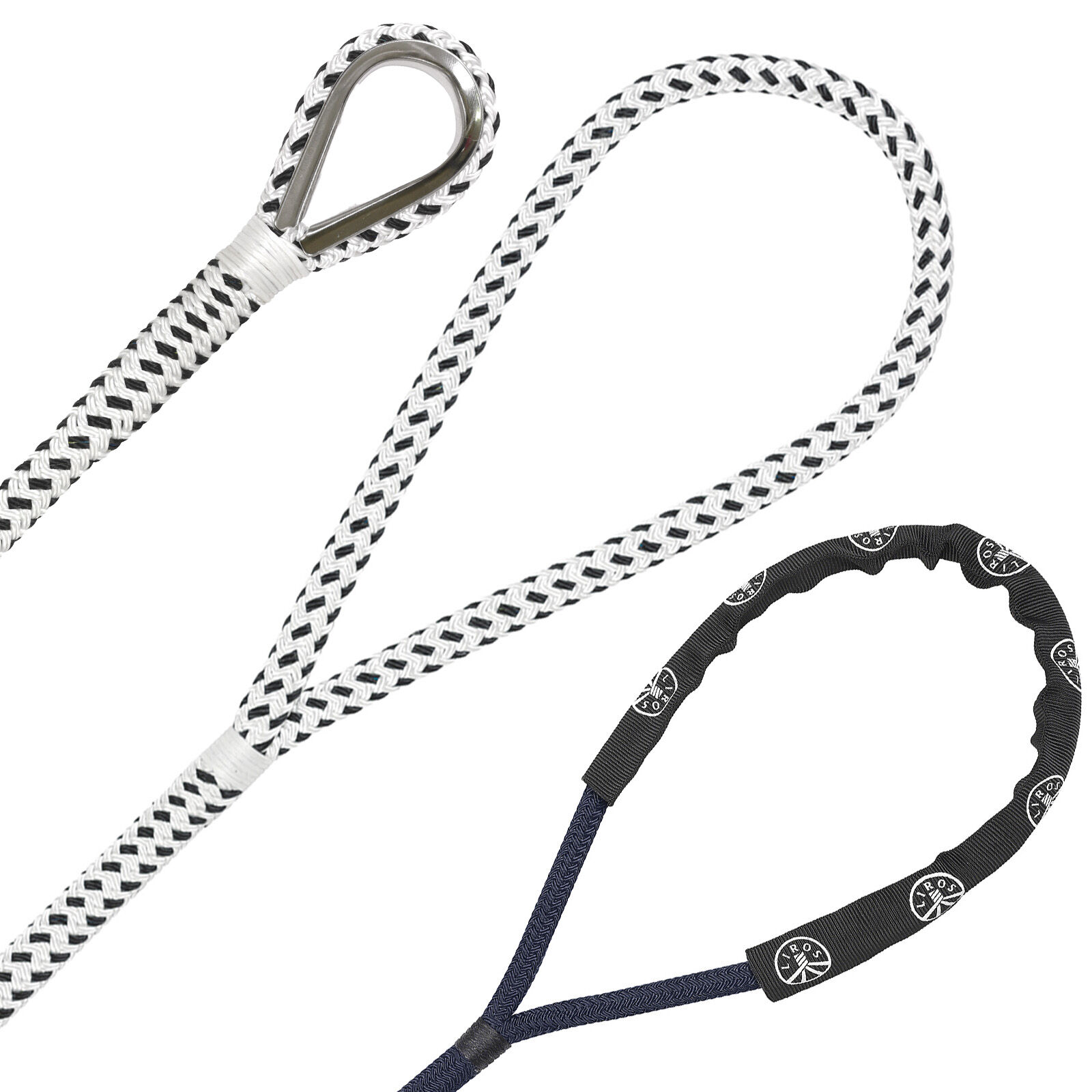 LIROS Porto Tauwerk 14mm / Bruchlast 3700daN / Weiß-Schwarz aus der Hamburger Tauwerk Fabrik - Est. 1901 ✓ Made in Germany ✓ Top Qualität ➤ Jetzt kaufen!