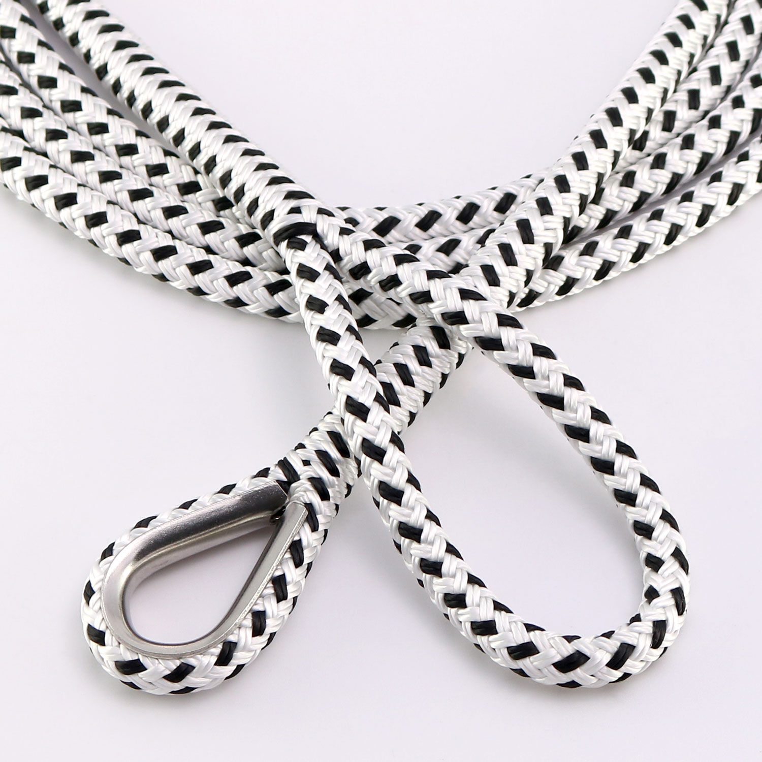 LIROS Porto Tauwerk 8,0mm / Bruchlast 1650daN / Weiß-Schwarz | Hamburger Tauwerk Fabrik – Beste Qualität seit 1901. Jetzt online kaufen