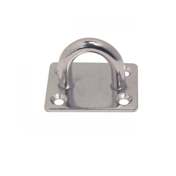 Edelstahl-Wandauge 6mm mit Grundplatte eckig Edelstahl-Wandauge 6mm mit Grundplatte eckig