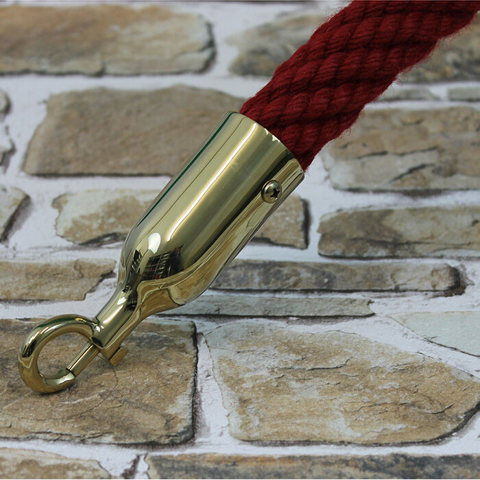 Seilendkappe mit Karabiner Endkappe mit Haken, Karabiner oder Ring - Messing glänzend