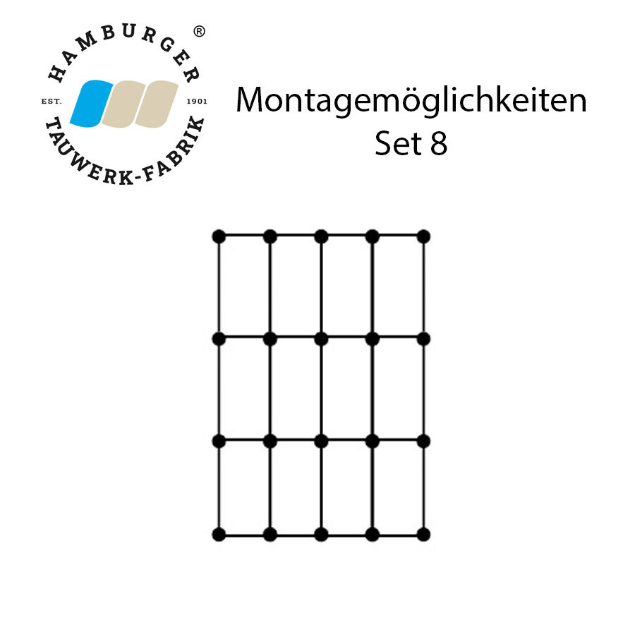 Ranksystem 58mm Bausatz / 20 Wandhalter / Höhe bis 4,0mtr | Hamburger Tauwerk Fabrik – Beste Qualität seit 1901. Jetzt online kaufen
