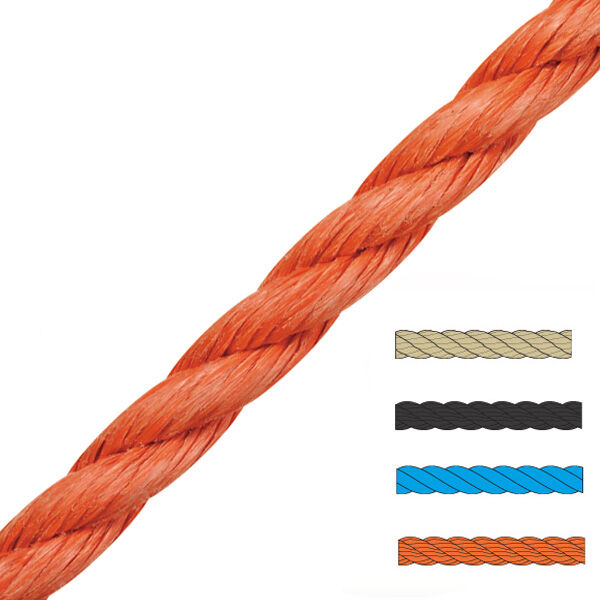 Shaft Ropes Polypropylene Rope 10mm / 3-Shaft Beaten / Black / 220m Rope
