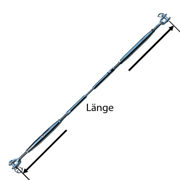 Edelstahl Drahtseil V4A 10,0mm beidseitig mit M16 Wantenspanner Edelstahl Drahtseil V4A 10,0mm beidseitig mit M16 Wantenspanner