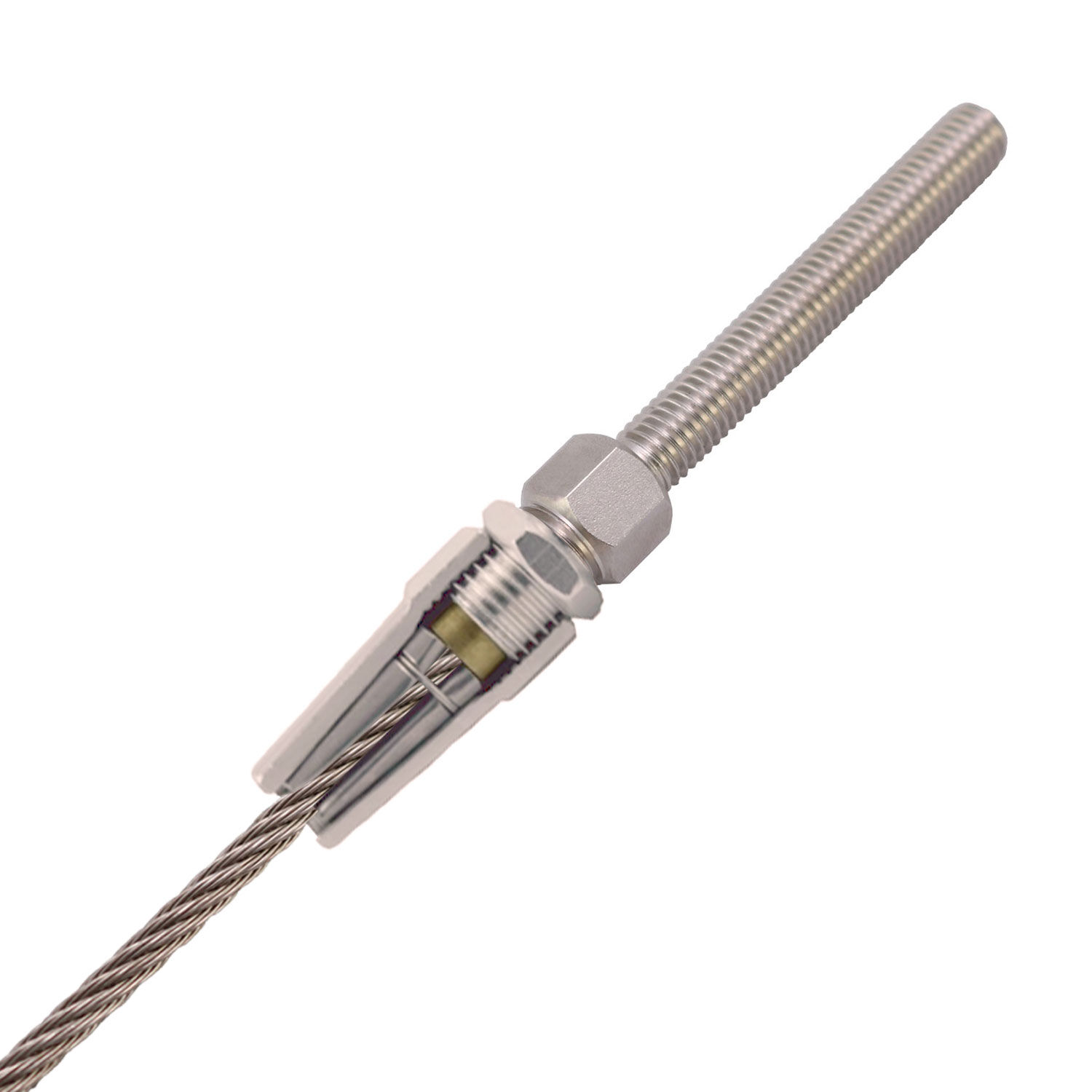 DIY Assembly - Threaded Terminal for 4.0 - 8.0 mm Wire Rope DIY Assembly - Threaded Terminal for 4.0 - 8.0 mm Wire Rope