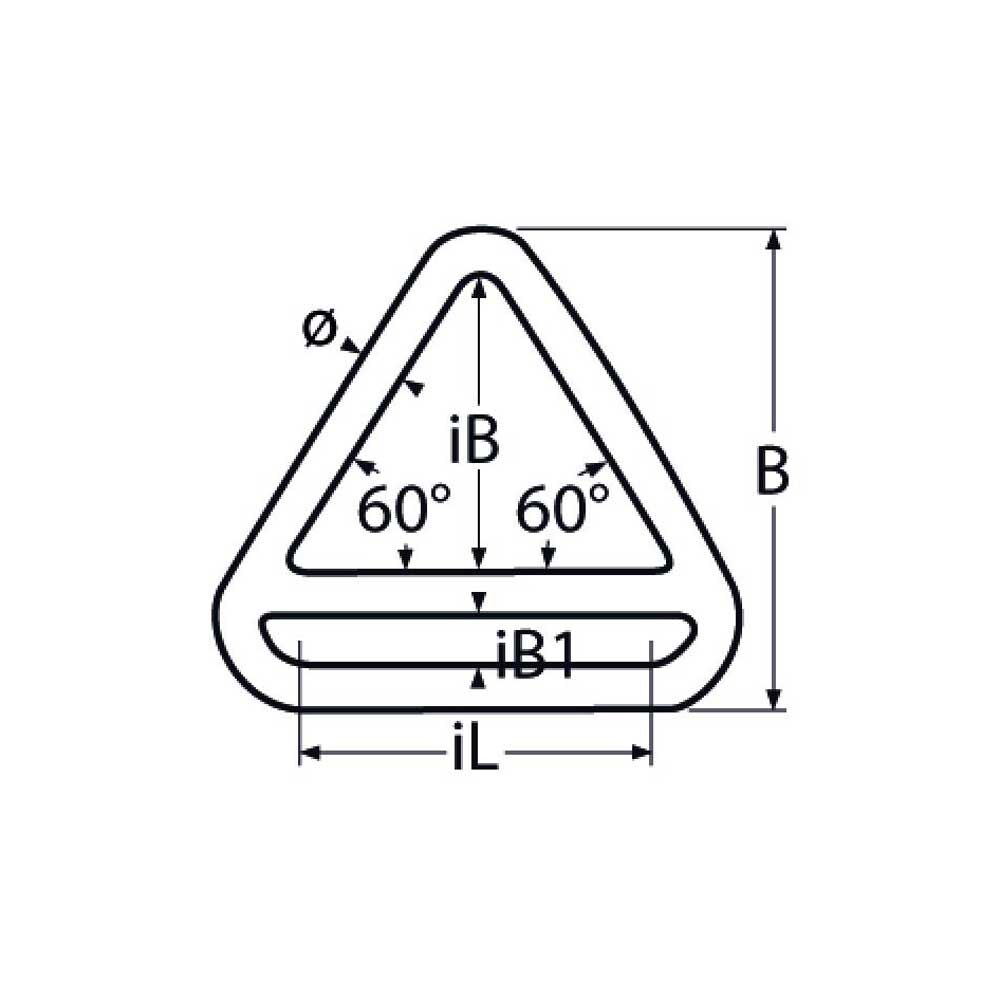 TZTriangel-RingmitSteg Triangel-Ring mit Steg geschweißt 5,0 - 8mm, Edelstahl A4 - AISI 316