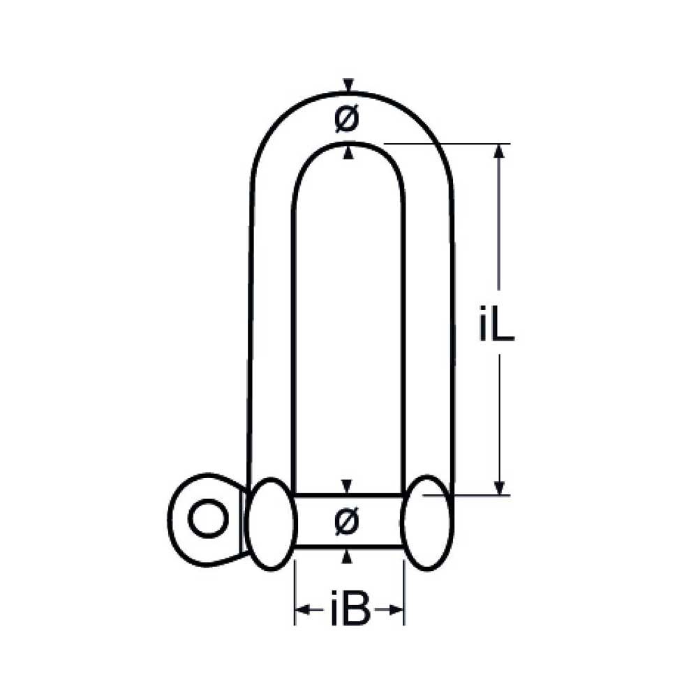 TZD-SchäkellangeForm Schäkel lange Form / M4 - M12, Edelstahl A4 - AISI 316