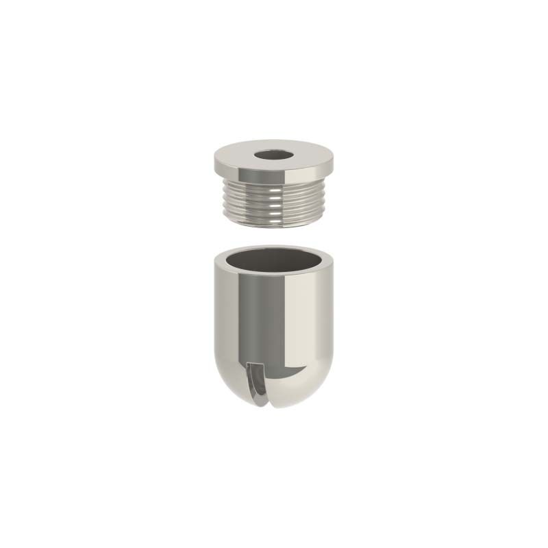 Deckenbefestiger M16x1 für schräge Decken mit Schraubkappe / vernickelt Deckenbefestiger M16x1 für schräge Decken mit Schraubkappe / vernickelt