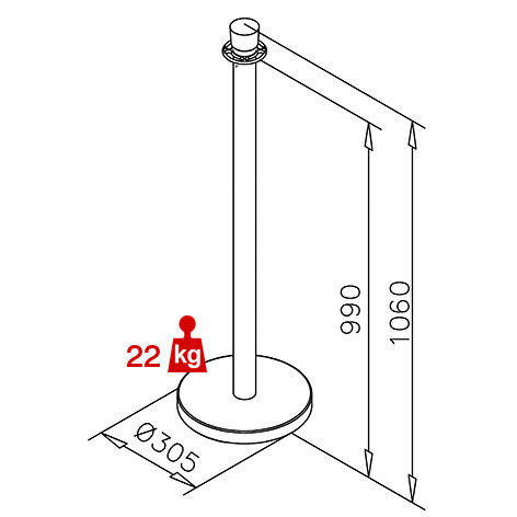 SEILSTÄNDER \" EXCLUSIVE \" - EDELSTAHL DESIGN Seilständer Exclusive - Edelstahl matt gebürstet / Zierkugel flach