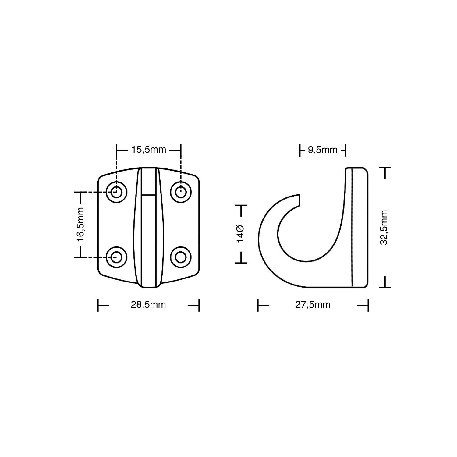 Wandhaken - Nickel matt | Hamburger Tauwerk Fabrik – Beste Qualität seit 1901. Jetzt online kaufen