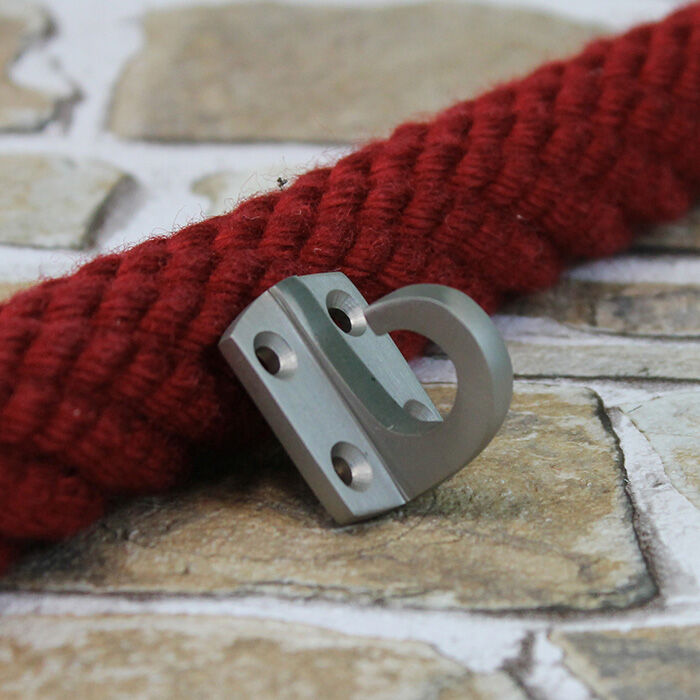 Wandhaken Endkappe mit Haken, Karabiner oder Ring - Nickel Matt