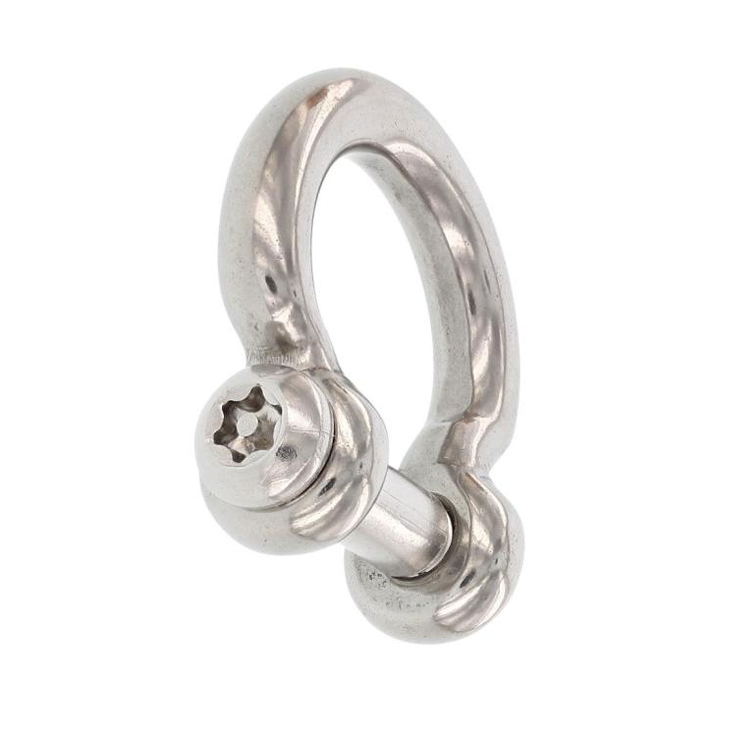 Schäkel geschweift mit TX+Pin / M5–M12, Edelstahl A4-AISI 316