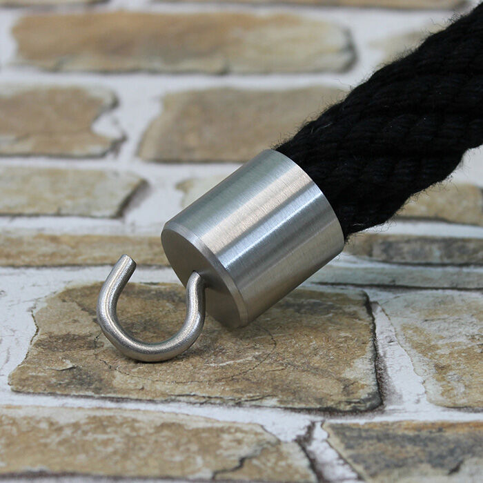 Rope End Cap with Hook - Stainless Steel Matt for 30mm Handrail Rope / Barrier Rope