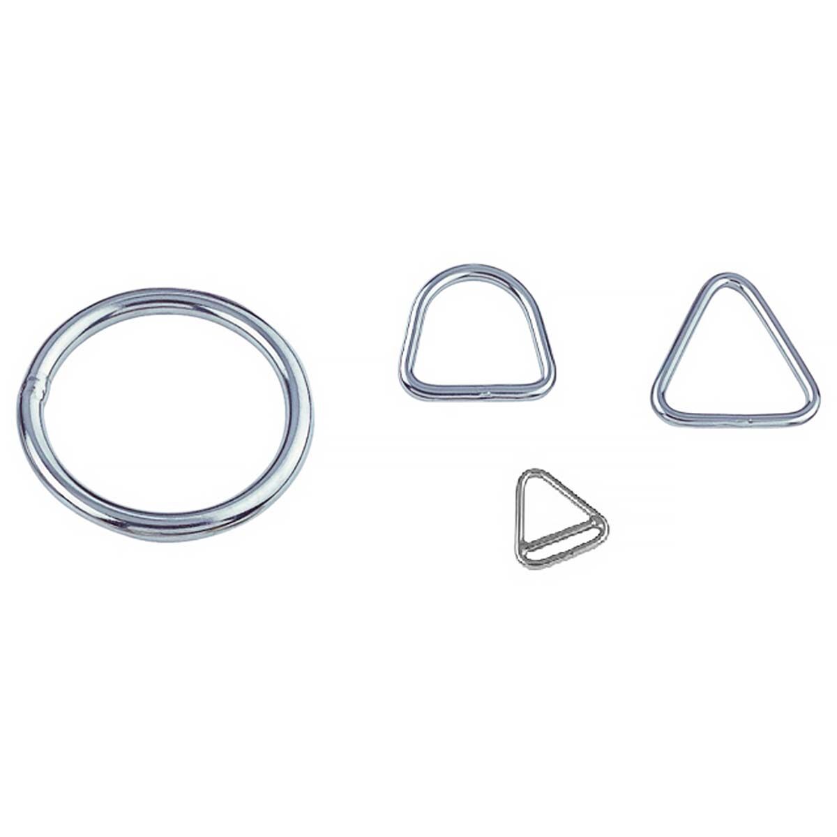 Edelstahl Ring, D-Ring, Triangel-Ring - geschweißt Edelstahl Ringe