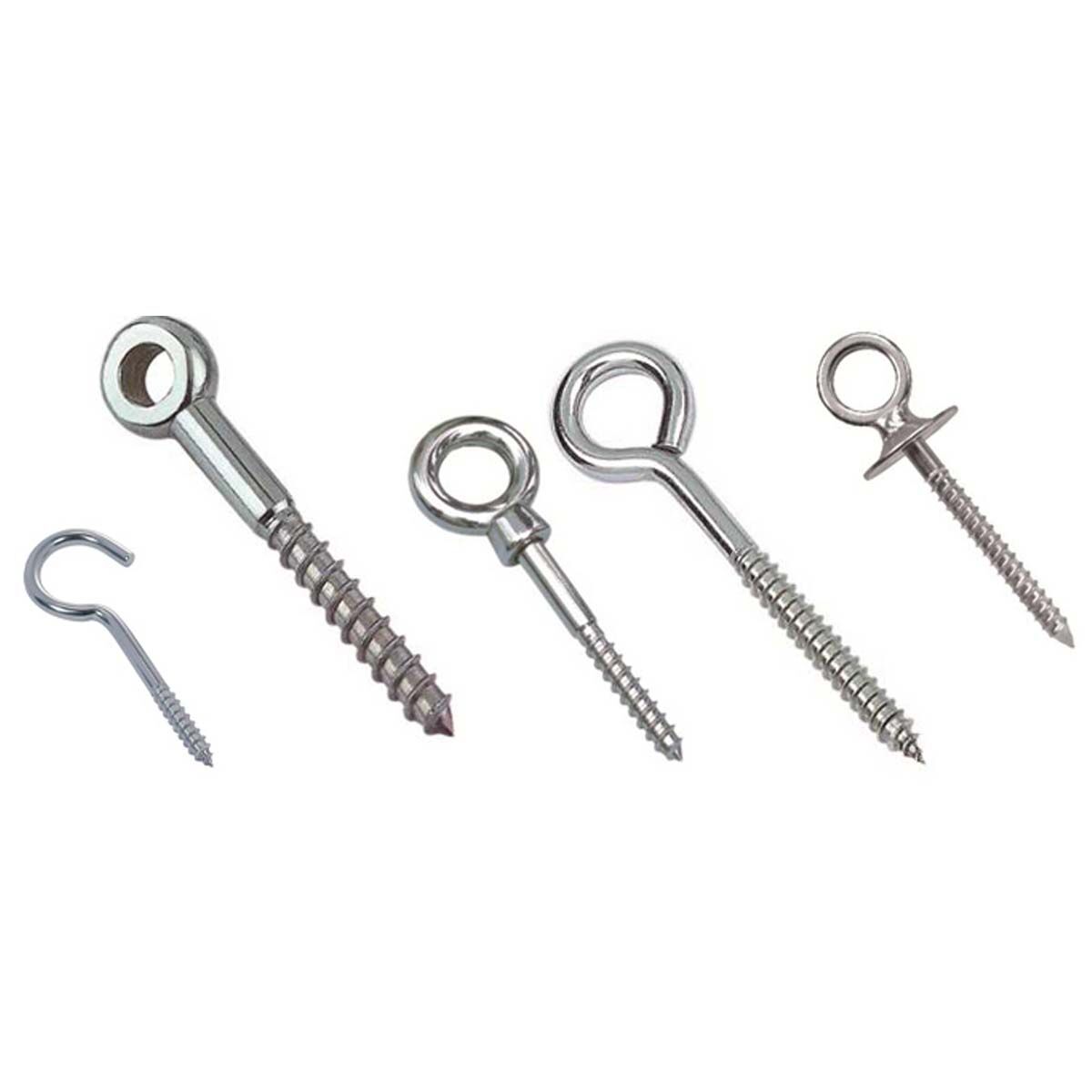 Augschrauben & Ösenschrauben mit Holzgewinde aus Edelstahl Augschrauben & Ösenschrauben - Holzgewinde