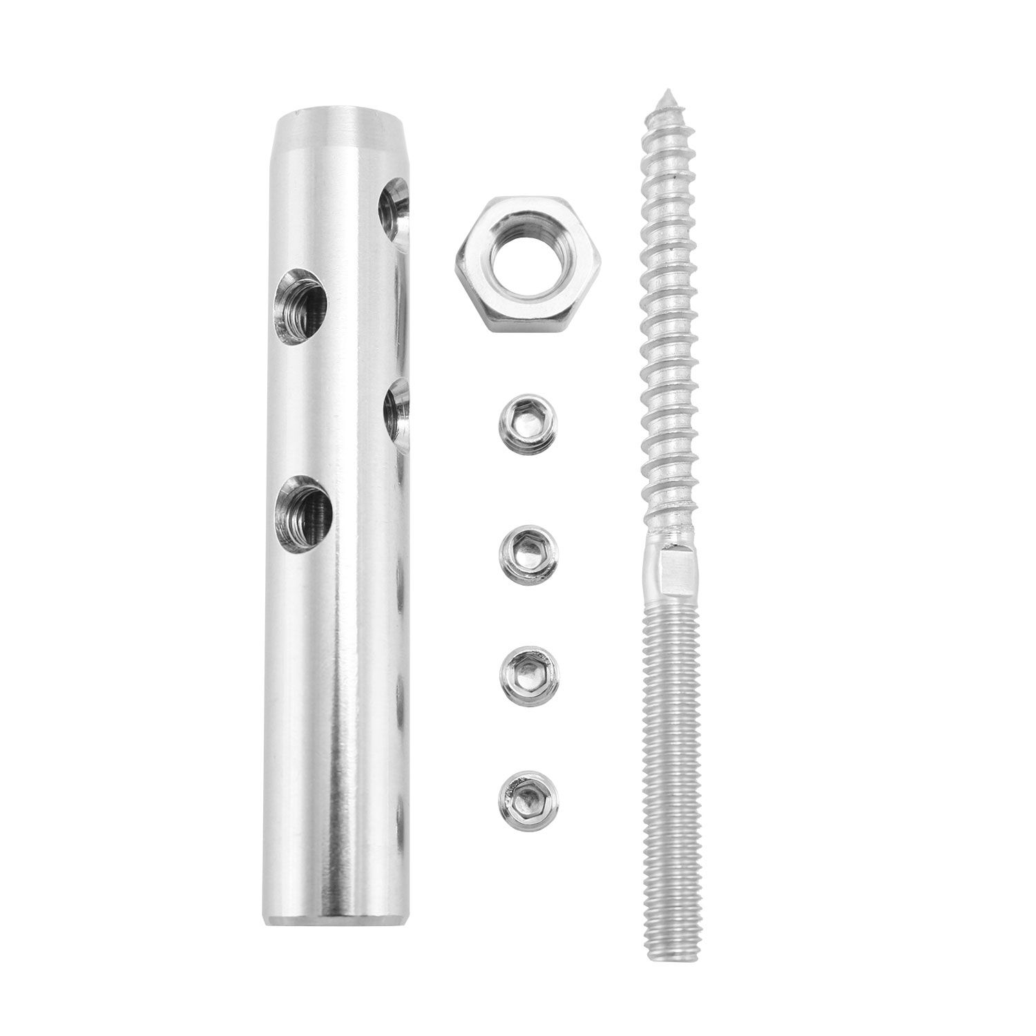 DIY Self-Assembly Rope Tensioner for 6mm Wire Rope with M8 Hanger Bolt DIY Self-Assembly Rope Tensioner for 6mm Wire Rope with M8 Hanger Bolt