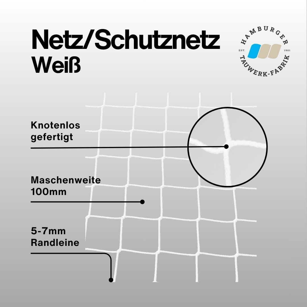 Universal Net / Mesh Size 100mm / Width 3m / White | Hamburger Tauwerk Fabrik – Top Quality since 1901. Shop now