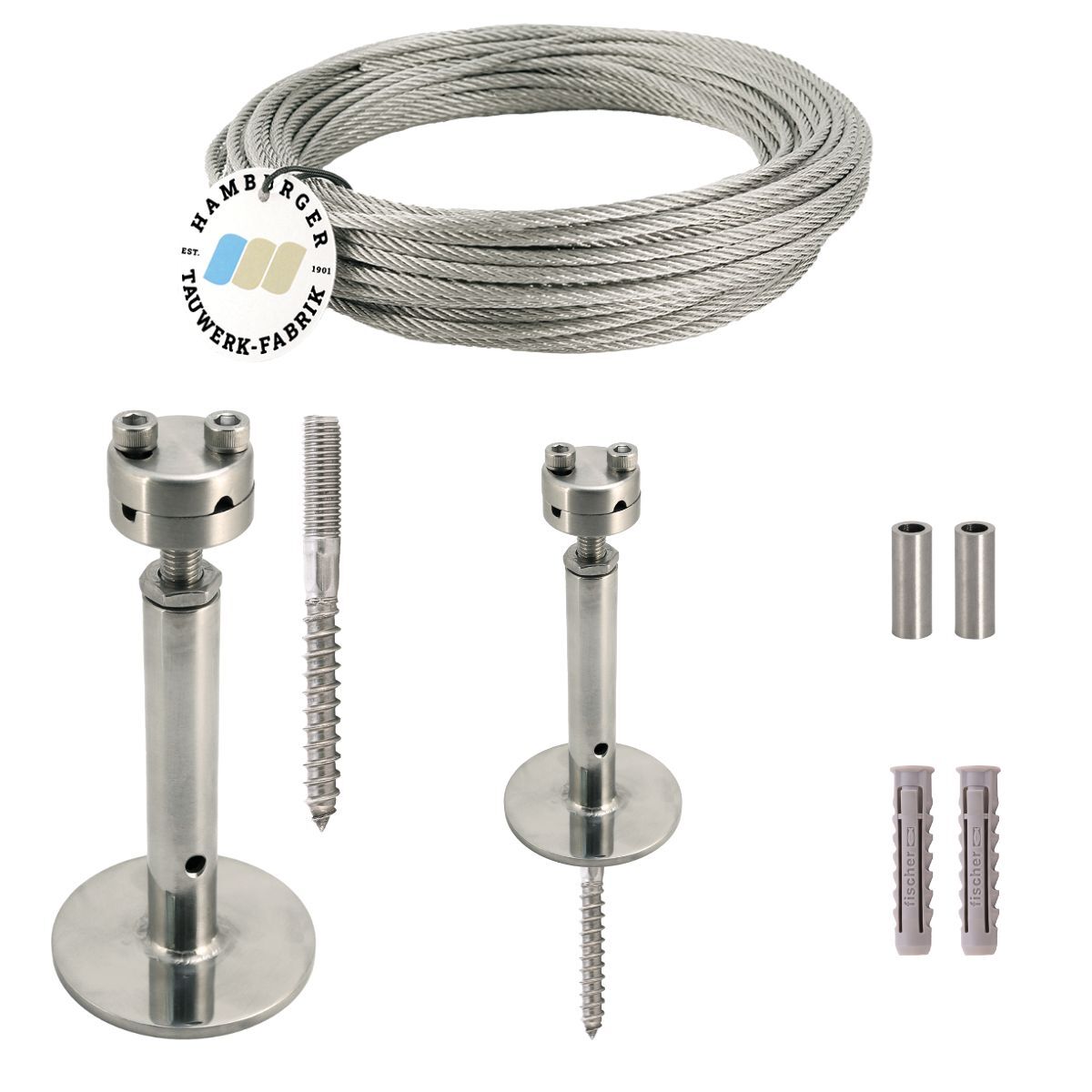 Ranksystem Exklusive 130mm Bausatz / 2 Wandhalter / 2,5m Drahtseil Ranksystem Exklusive 130mm Bausatz / 2 Wandhalter / 2,5m Drahtseil