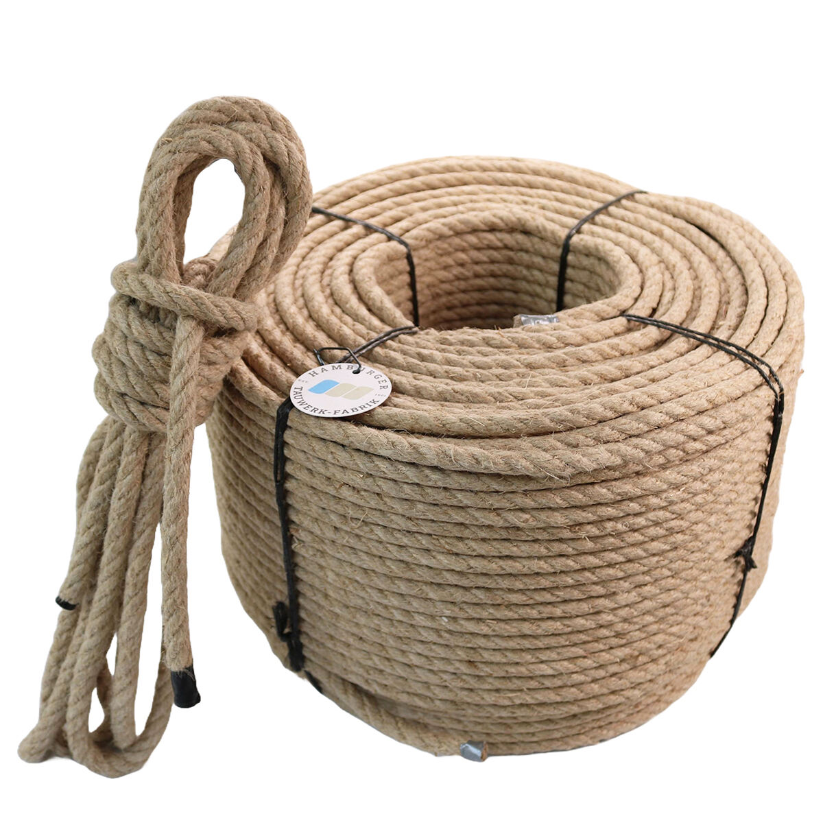 Hanf-Tauwerk geschlagen, naturfarben / 3,0 - 60mm ø Hanf-Tauwerk geschlagen, naturfarben / 3,0 - 60mm ø