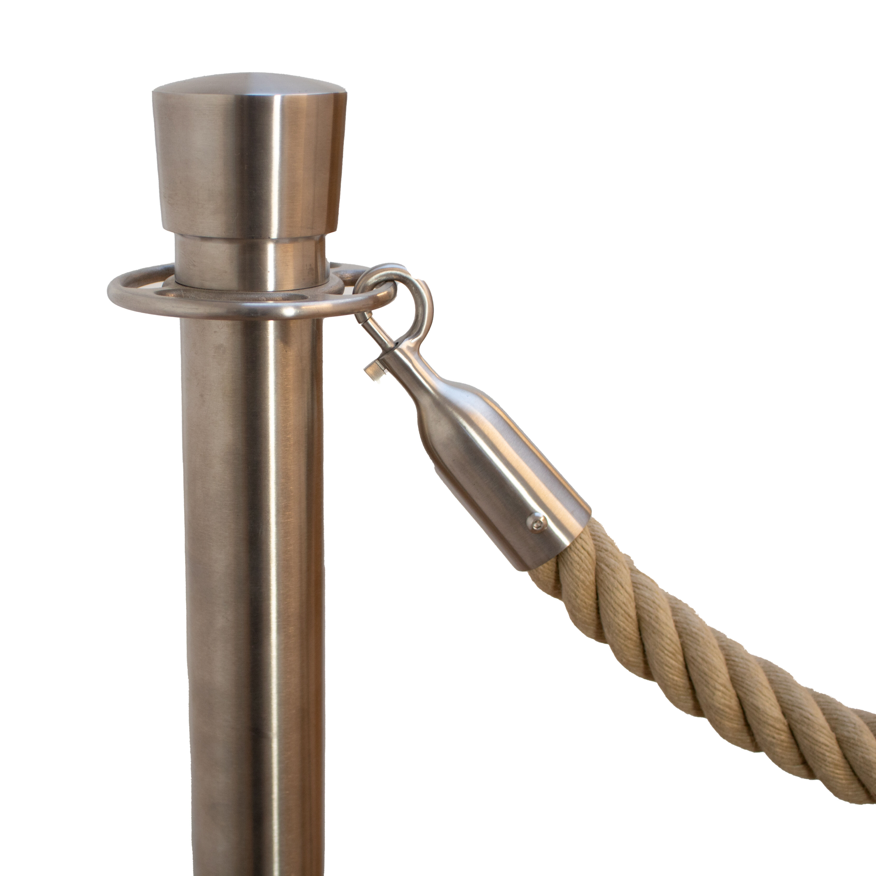 Seilständer Exclusive - Edelstahl matt gebürstet / Zierkugel flach Seilständer Exclusive - Edelstahl matt gebürstet / Zierkugel flach