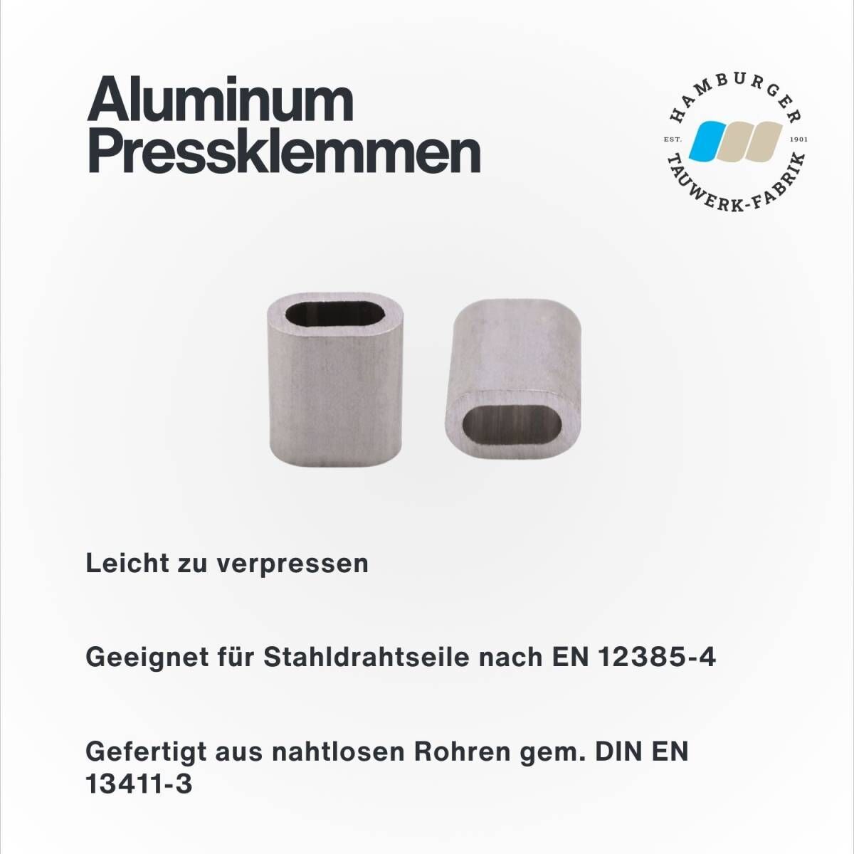 60 Stück Aluminiumhülsen M6 – Ovale Pressklemme Produktbild-Vorschau 2